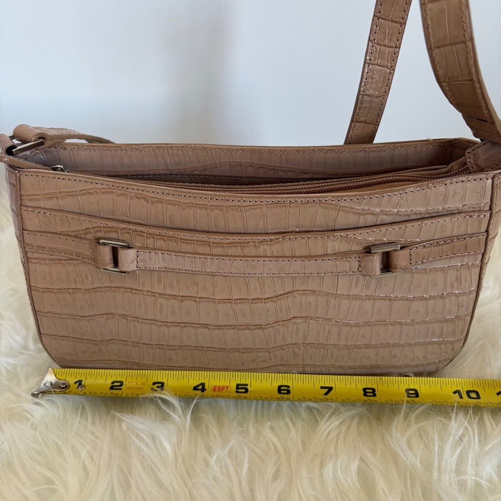 Etienne Aigner Vintage Tan Croc Embossed Leather Shoulder Bag 80033 - Picture 11 of 16